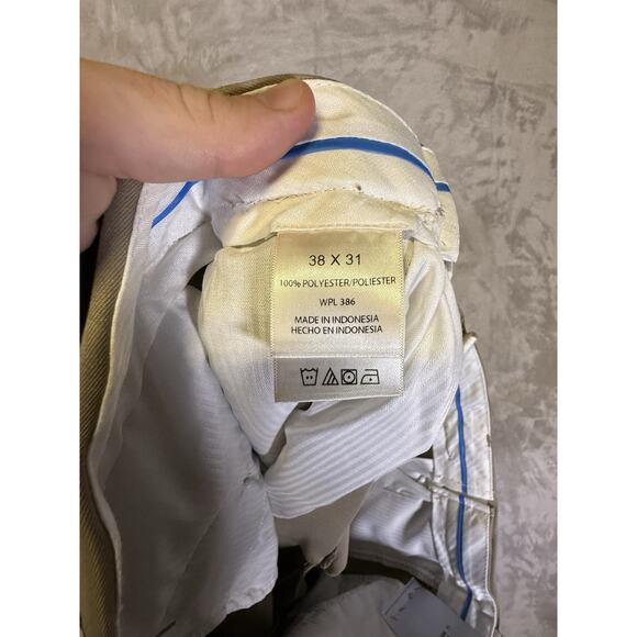 Haggar Classic Fit Cool 18 Pro Khaki Golf Dress Pants Comfort Waist 38x31 NWT - Picture 5 of 10